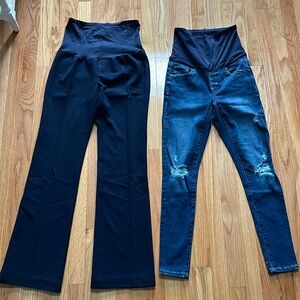 Pair of 2 Gap Maternity Pants Baby Boot & Gap Denim Easy Legging size 4/27